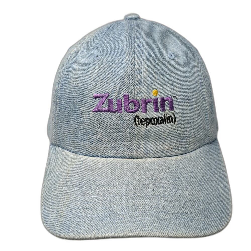 Toppers Baseball Cap Blue One Size Denim Embroidered Zubrin Logo Adjustable Hat